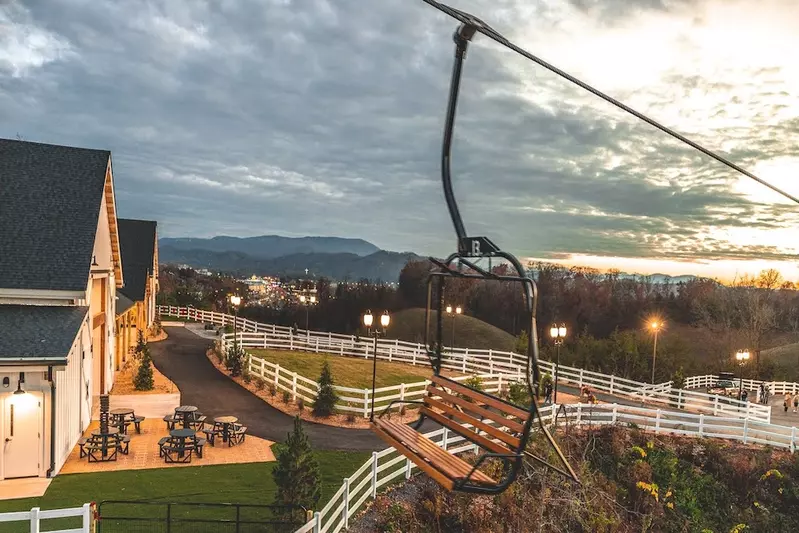 aerial view of the Smokies from Horizon Skyride at SkyLand Ranch in Sevierville TN