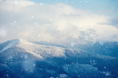 Smoky Mountains covered in snow