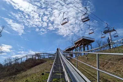 view from The Wild Stallion with view of Horizon Skyride and Legacy Lookout