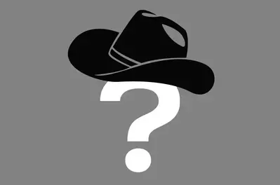 question mark with cowboy hat