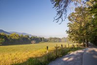 Cades Cove Loop Road with view of mountains