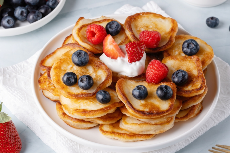 plate full of pancakes