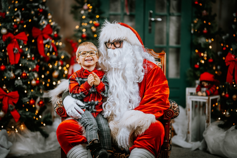 Santa with boy on his lap